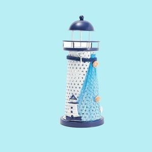 Juvale Metal Lighthouse with Candle Holder